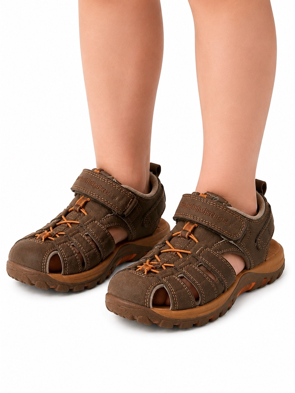 Size 3 Merrell Boys Closed Toe Sandals Brown Leather Outdoor Hiking Sport Shoes